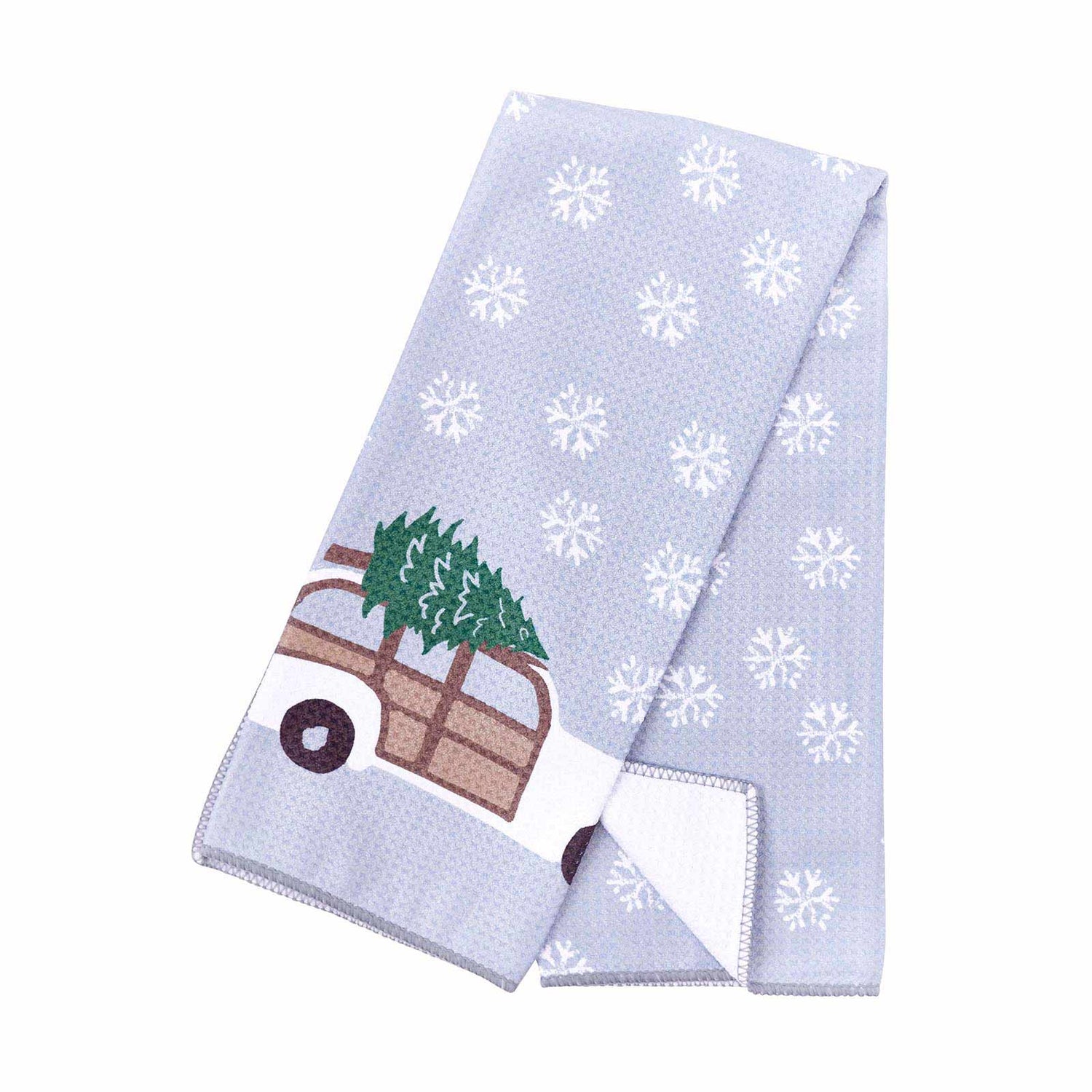 Ski Day blu Kitchen Tea Towel Kitchen Towel - rockflowerpaper