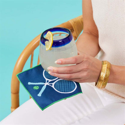 Tennis blu Kitchen Reusable Cocktail Napkins Set of 8 Reusable Cocktail Napkin - rockflowerpaper