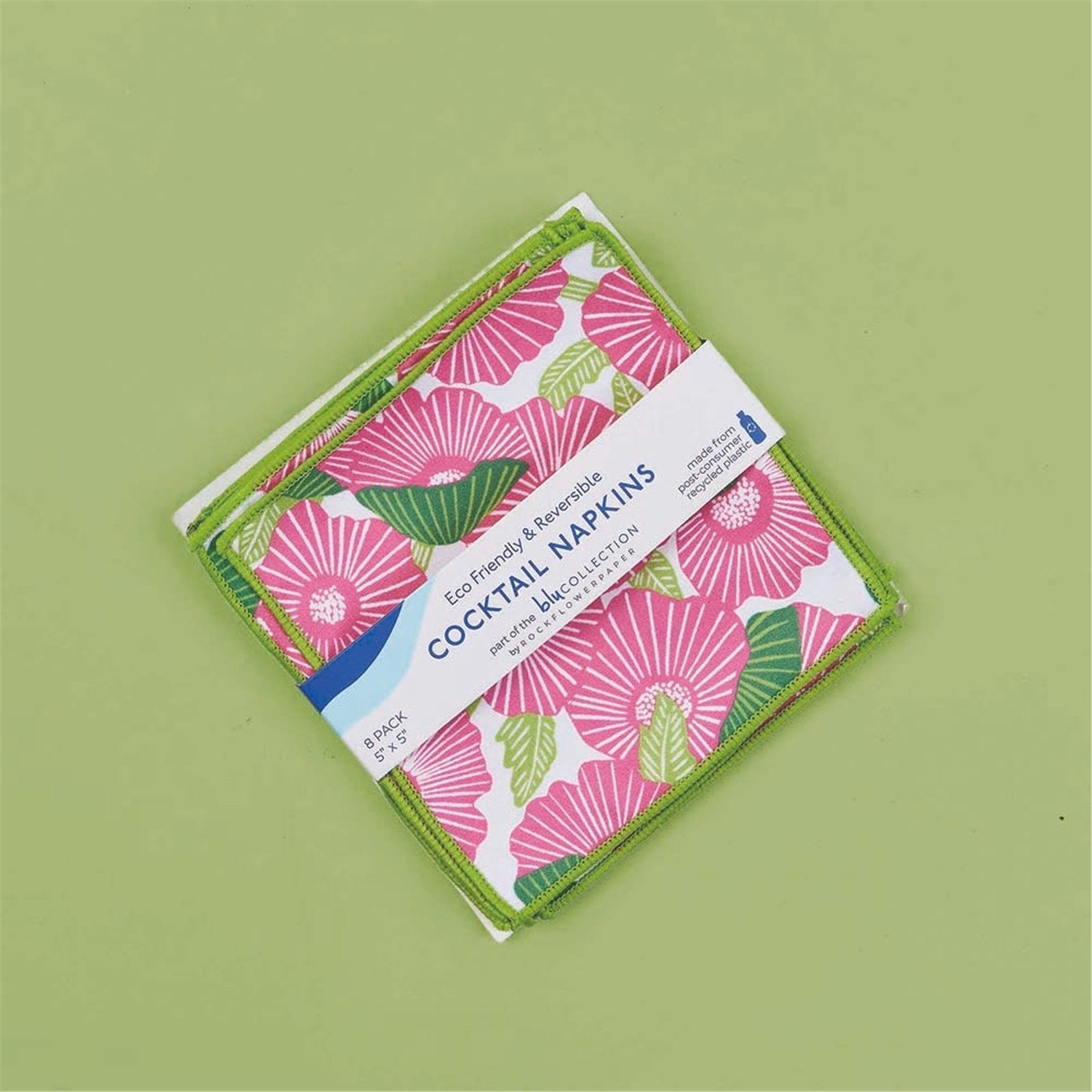 Poppy Papaver blu Kitchen Reusable Cocktail Napkins Set of 8 Reusable Cocktail Napkin - rockflowerpaper