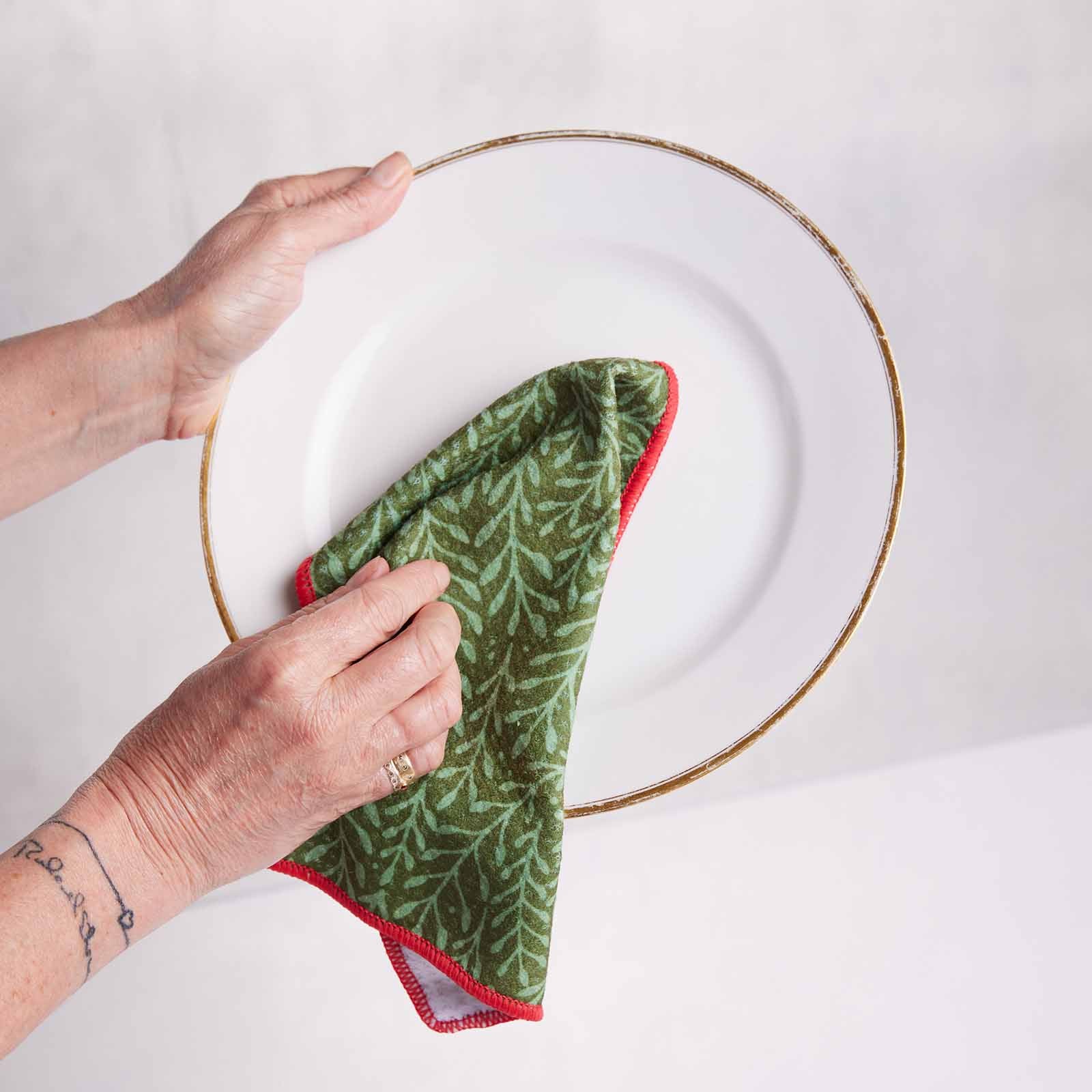 Holiday Cheer Dish Cloth Set of 3 Reusable Dish Cloth - rockflowerpaper