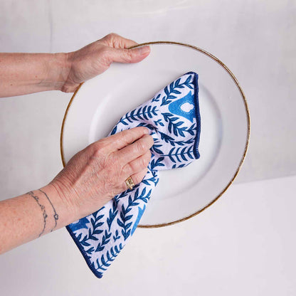 Yorktown blu Kitchen Dish Cloths (Set of 3) Reusable Dish Cloth - rockflowerpaper