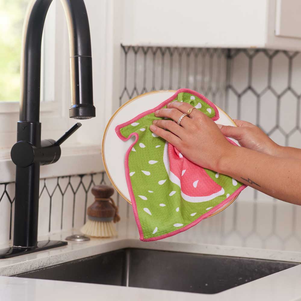 Watermelon blu Kitchen Dish Cloths (Set of 3) Reusable Dish Cloth - rockflowerpaper