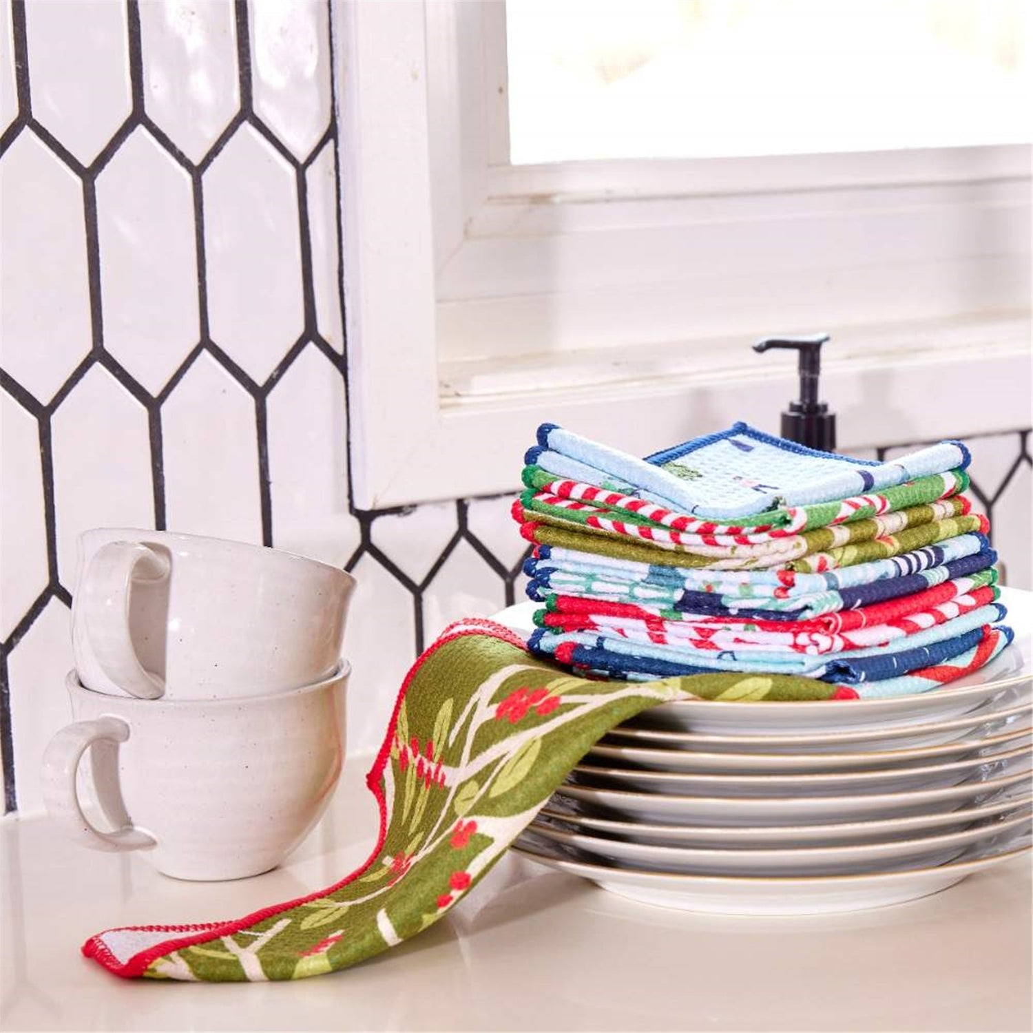 Nordic Sports blu Dish Cloth Set of 3 Reusable Dish Cloth - rockflowerpaper