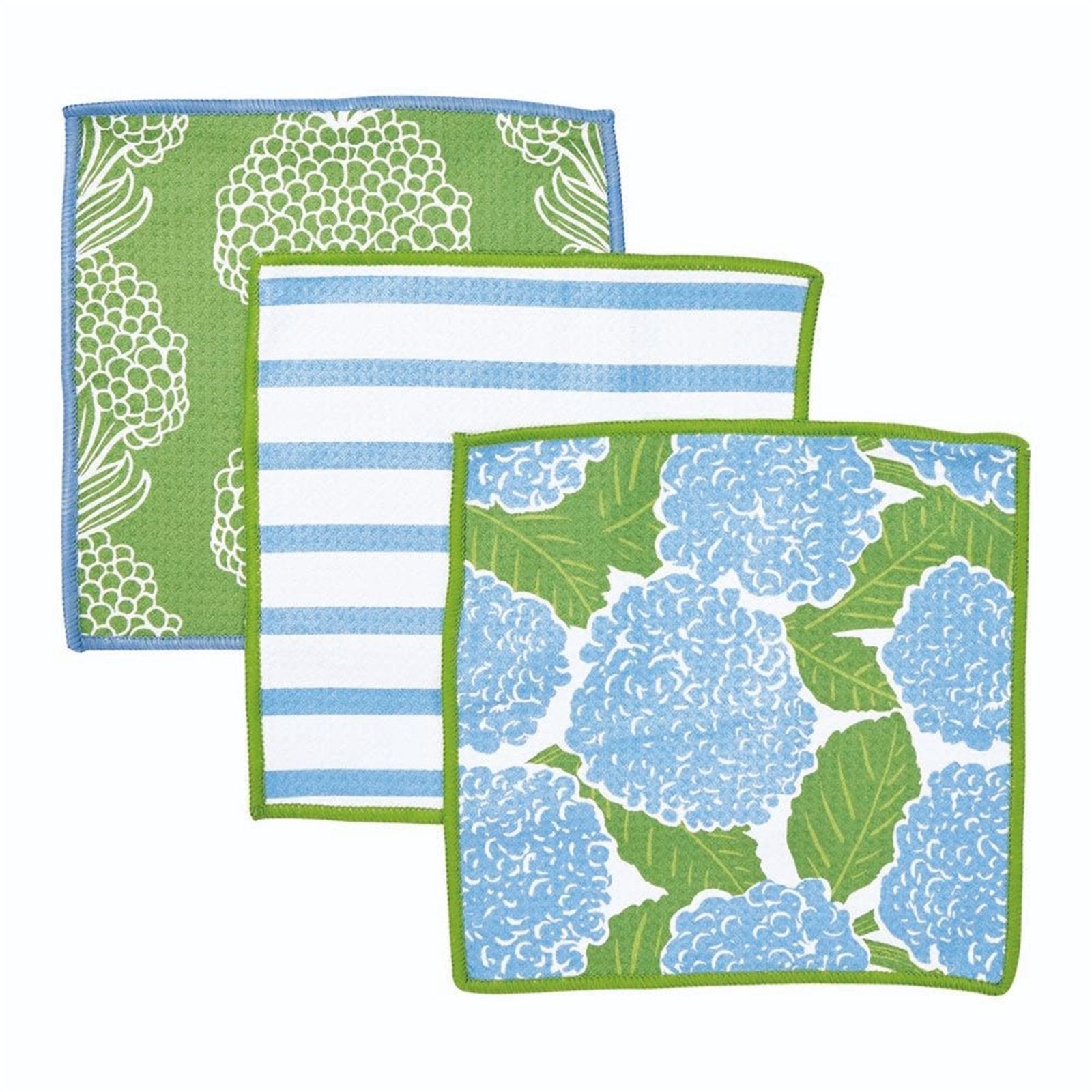 Blue Hydrangea blu Dish Cloth Set of 3 Reusable Dish Cloth - rockflowerpaper