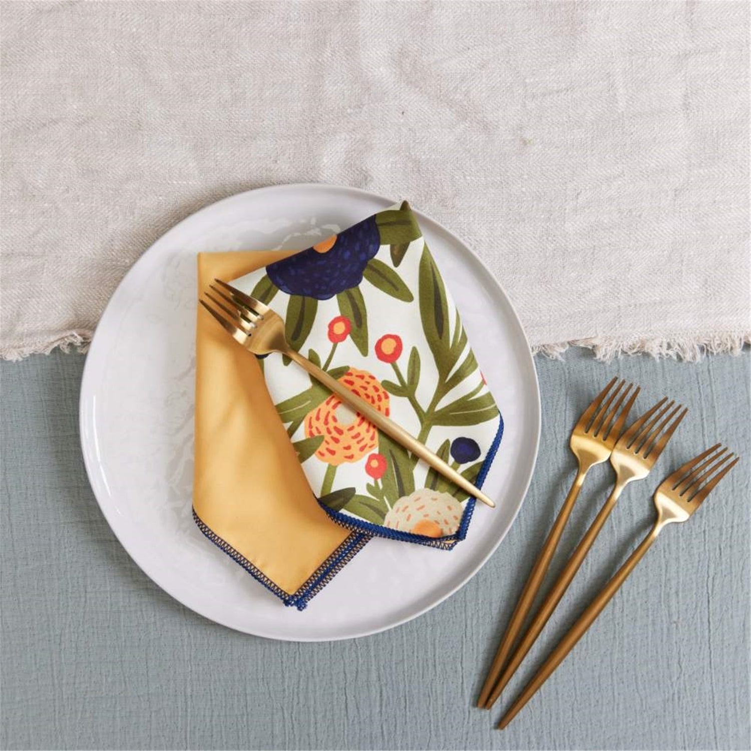 Harvest Sunshine blu Dinner Napkin Dinner Napkin - rockflowerpaper