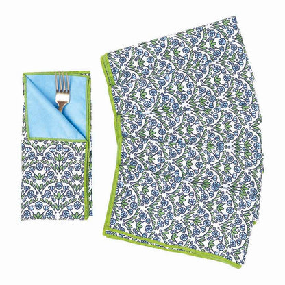 Blaire Blue blu Dinner Napkin Set of 6 Dinner Napkin - rockflowerpaper