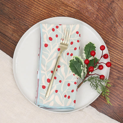 Scarlet Mistletoe Eco Dinner Napkins (Set of 6)