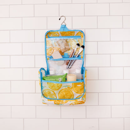 Lemon Slices Hanging Toiletry Bag Hanging Toiletry Bag - rockflowerpaper