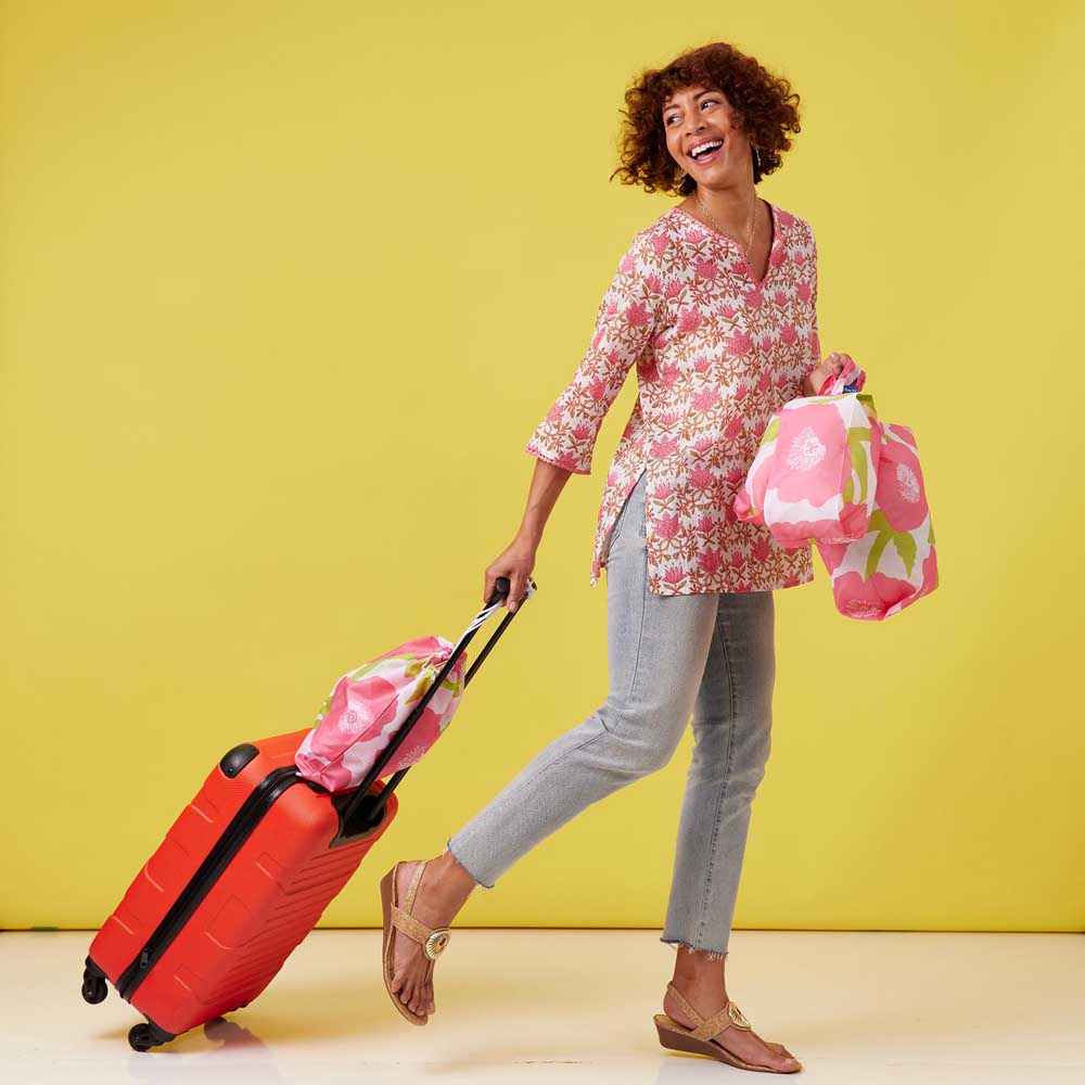 Poppies Pink Splash Proof Pouch Travel Pouch - rockflowerpaper