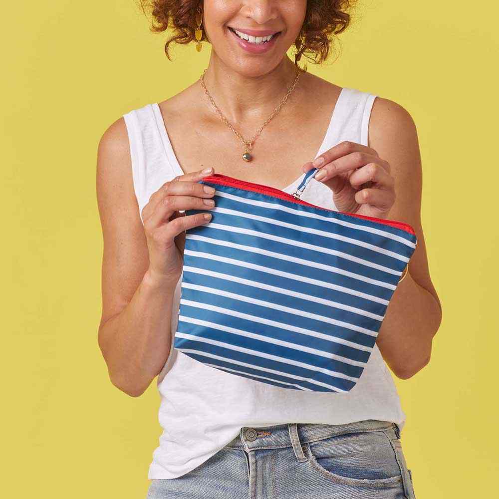 Breton Stripe Splash Proof Pouch Travel Pouch - rockflowerpaper