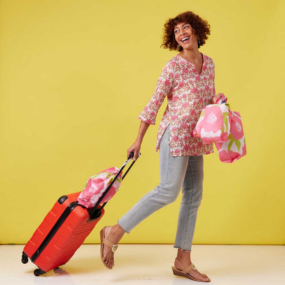 Poppies Pink Splash Proof Travel Sack Travel Sack - rockflowerpaper