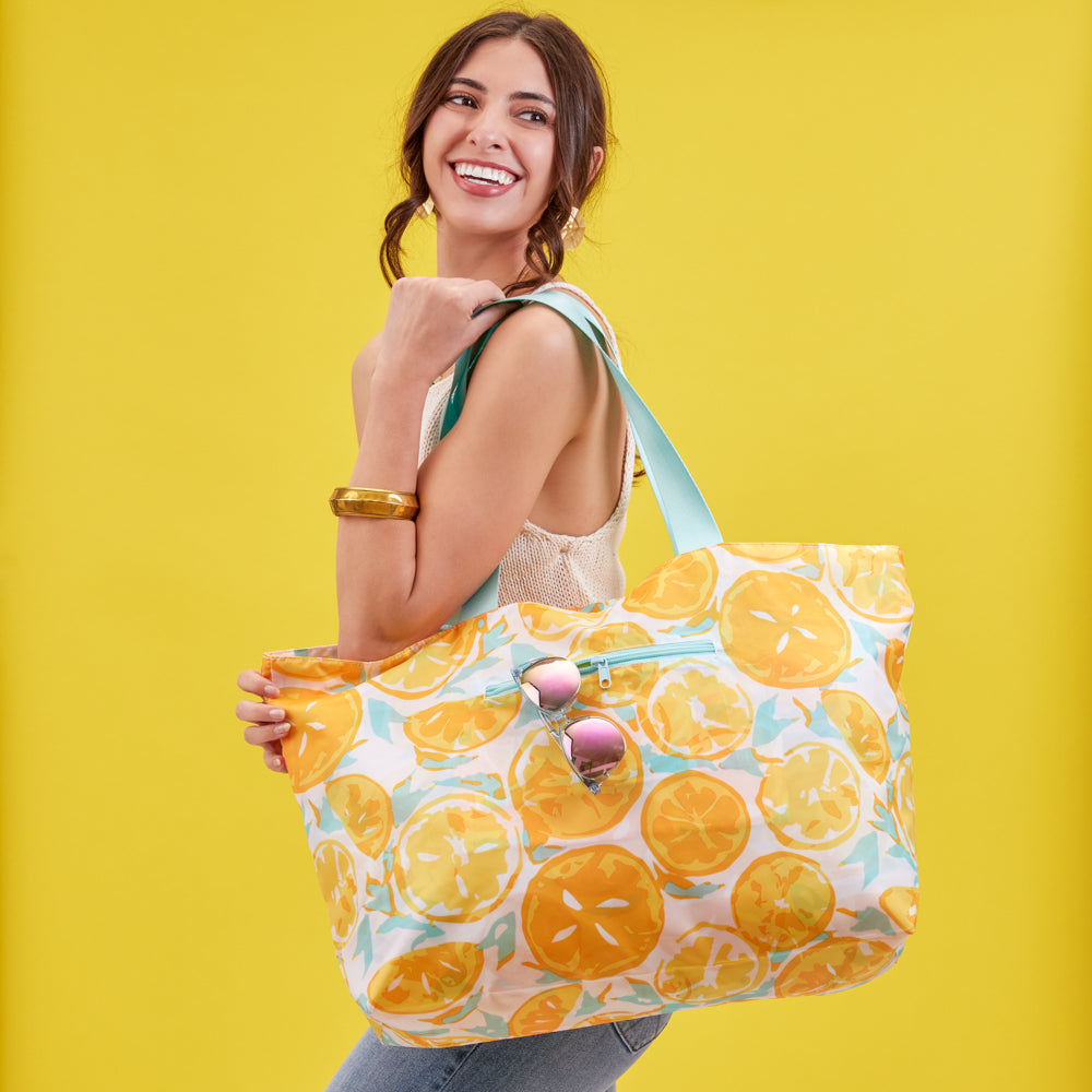 Lemon Slices Splash Proof Beach Bag Travel beach bag - rockflowerpaper