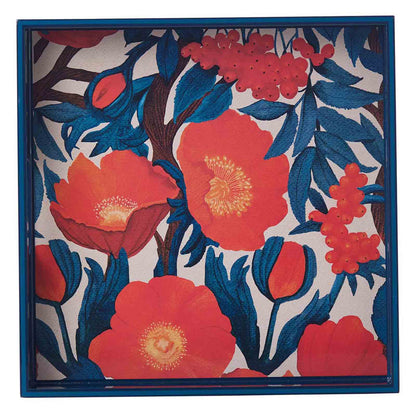 Iceland Poppy 15&quot; Square Lacquer Art Serving Tray Tray - rockflowerpaper