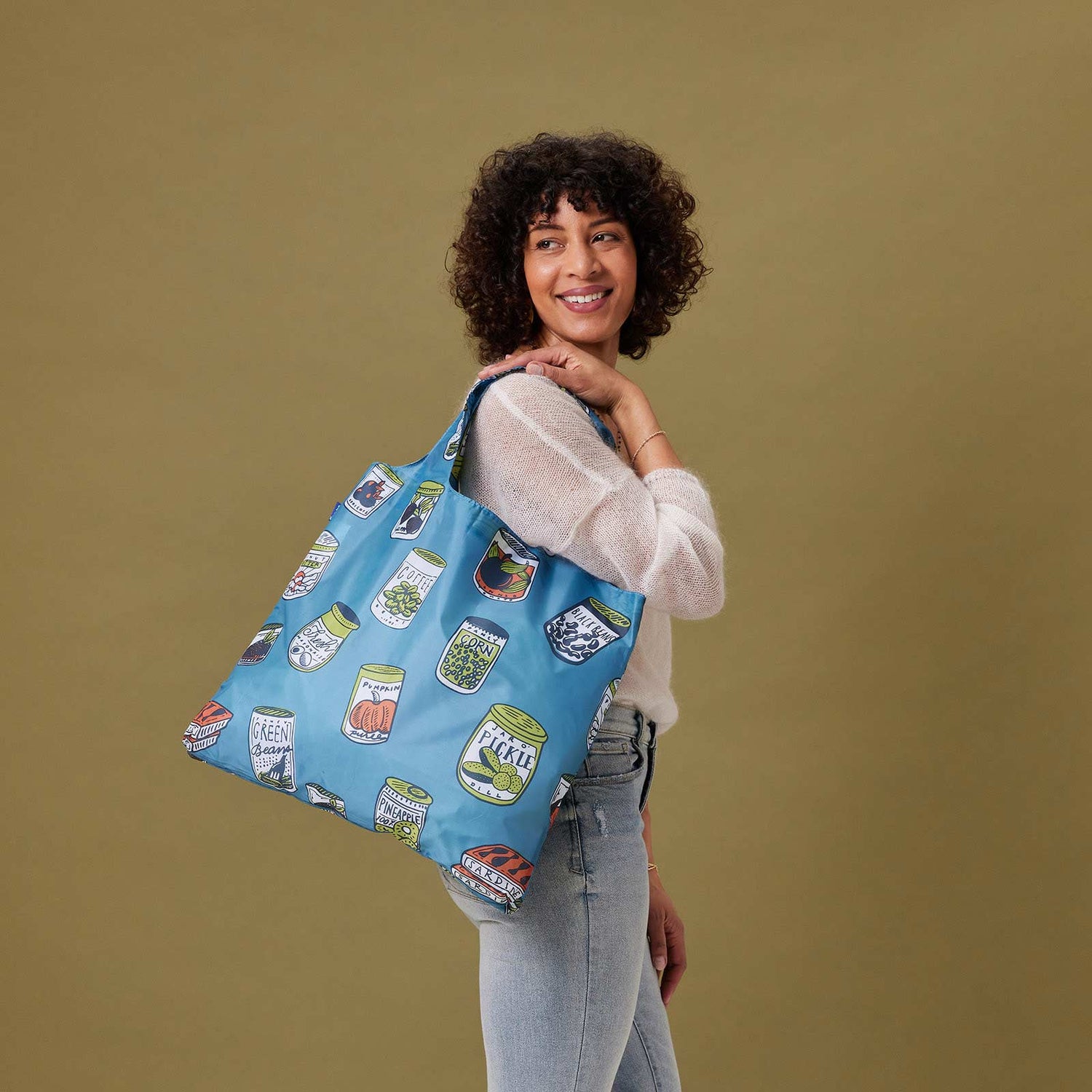 Vintage Pantry Blu Bag Reusable Shopping Bag - Machine Washable Reusable Shopping Bag - rockflowerpaper