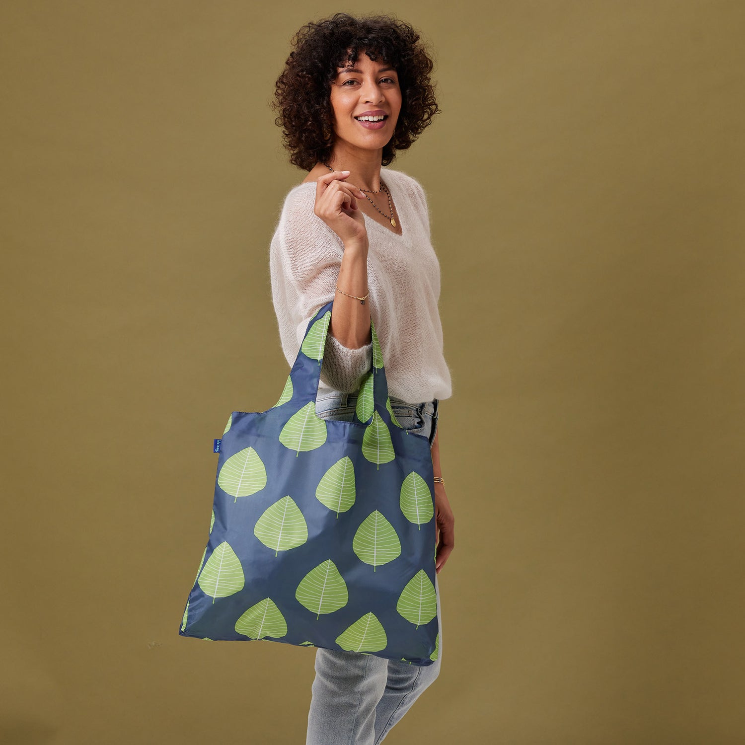 Aspen Leaves Blu Bag Reusable Shopping Bag - Machine Washable Reusable Shopping Bag - rockflowerpaper