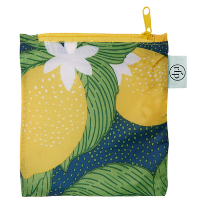 Vintage Lemons blu Reusable Shopping Bag
