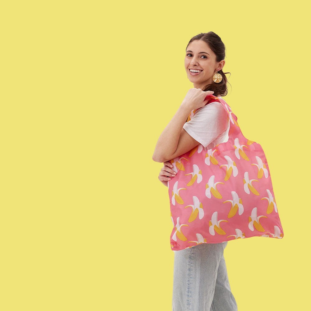 Bananas blu Reusable Shopping Bag Machine washable Reusable Shopping Bag - rockflowerpaper