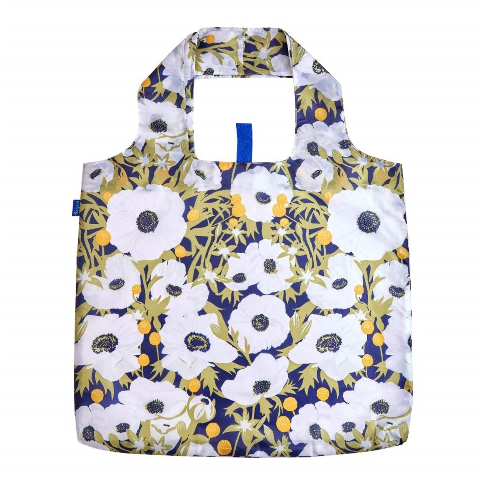 Anemone Poppy blu Reusable Shopping Bag