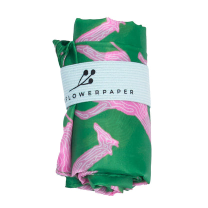 Giraffe Pink &amp; Green blu Reusable Shopping Bag