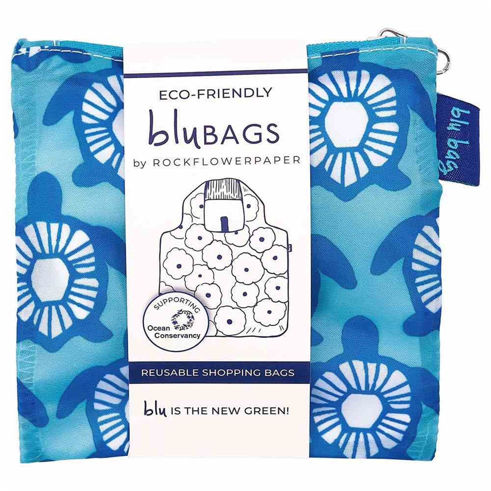 Turtles blu Reusable Shopping Bag-Machine washable Reusable Shopping Bag - rockflowerpaper