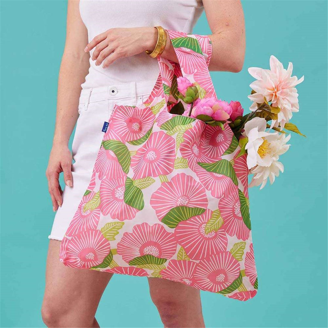 Poppy Papaver blu Reusable Shopping Bag-Machine washable Reusable Shopping Bag - rockflowerpaper