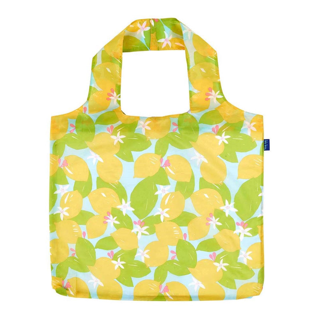 Lemon Blossoms blu Reusable Shopping Bag-Machine washable Reusable Shopping Bag - rockflowerpaper