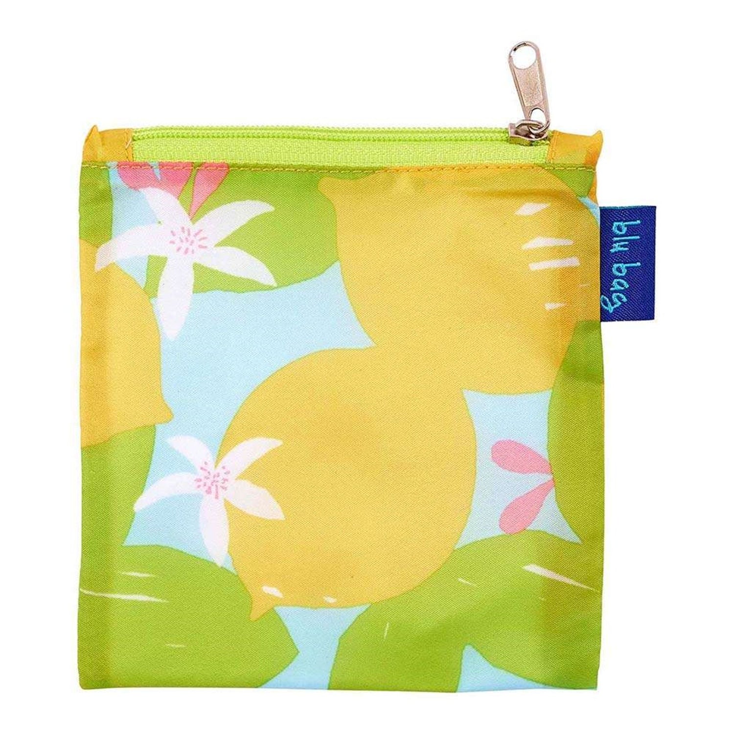 Lemon Blossoms blu Reusable Shopping Bag-Machine washable Reusable Shopping Bag - rockflowerpaper