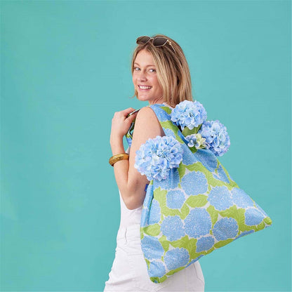 Blue Hydrangea blu Reusable Shopping Bag-Machine washable Reusable Shopping Bag - rockflowerpaper