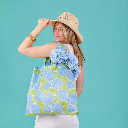 Blue Hydrangea blu Reusable Shopping Bag-Machine washable Reusable Shopping Bag - rockflowerpaper