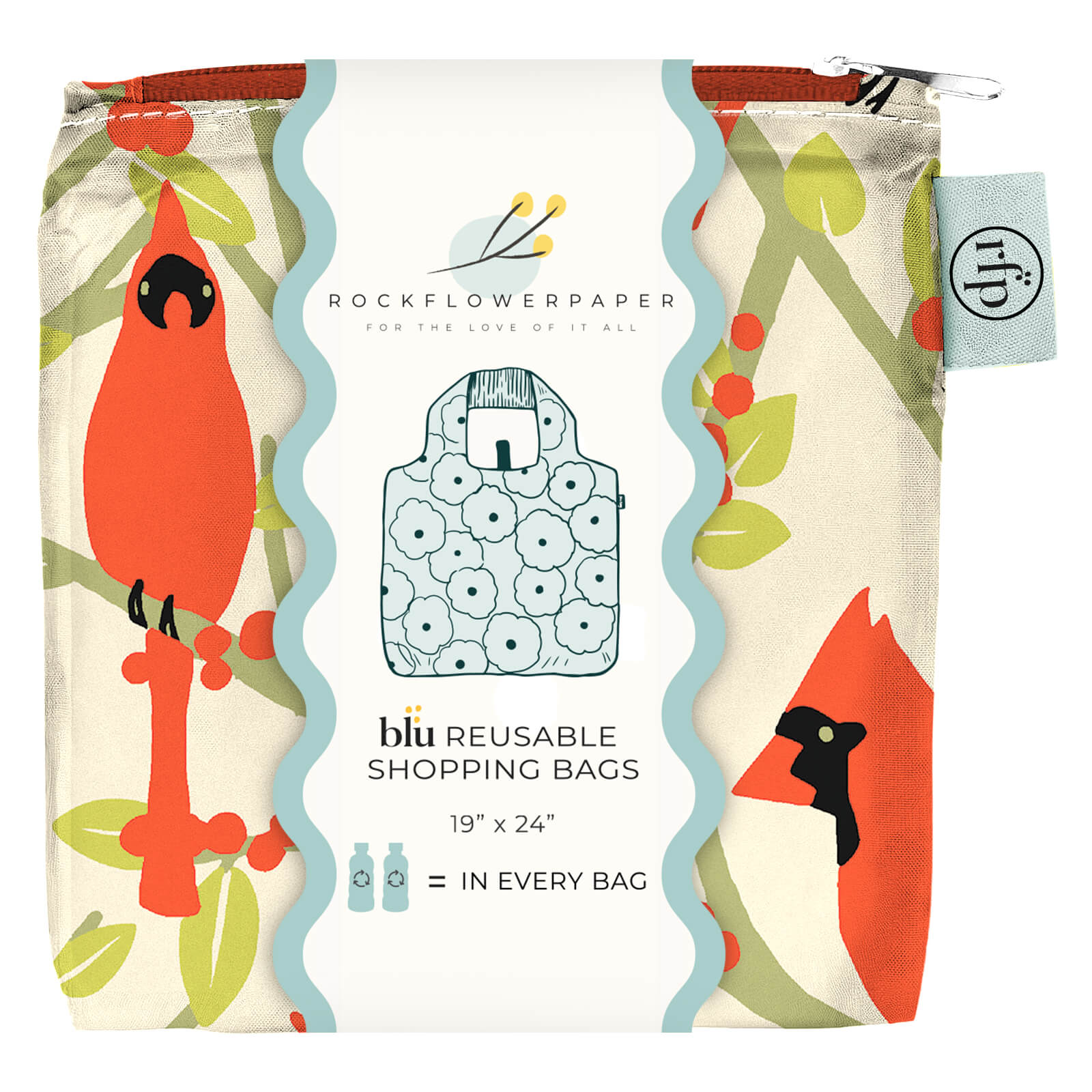 Cardinal Birds  blu Reusable Shopping Bag
