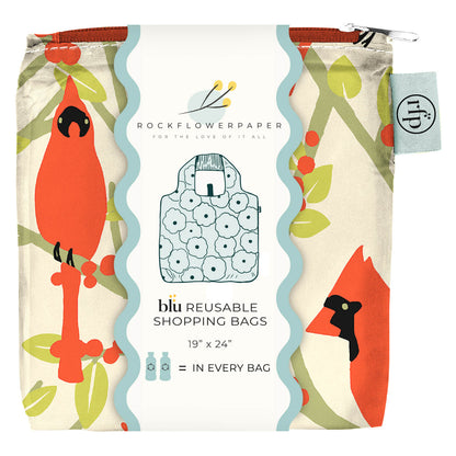 Cardinal Birds  blu Reusable Shopping Bag