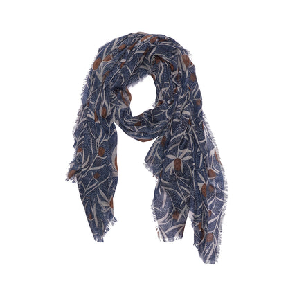 Magnolia Pod Blue Featherweight Scarf Scarf - rockflowerpaper