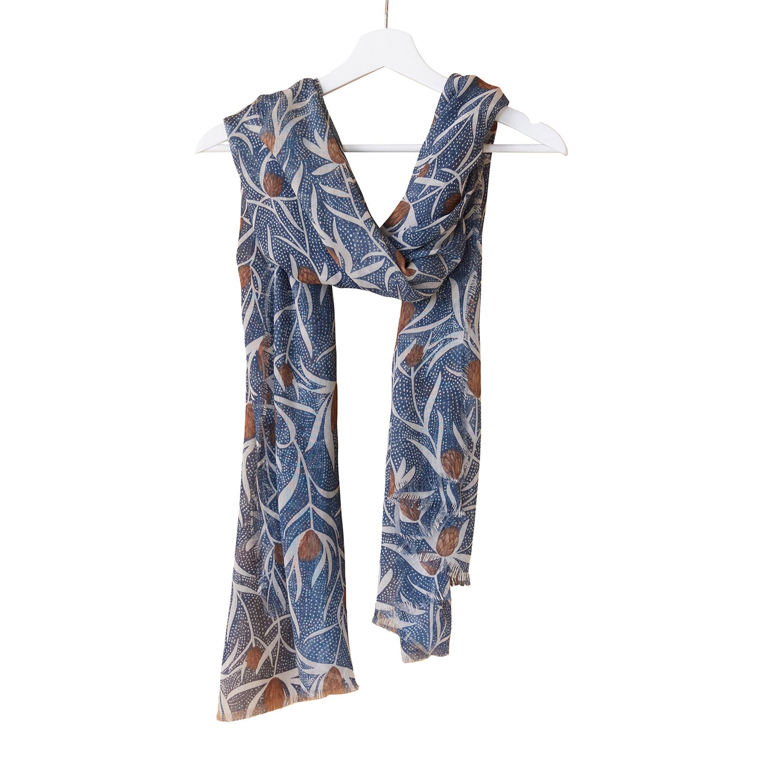 Magnolia Pod Blue Featherweight Scarf Scarf - rockflowerpaper