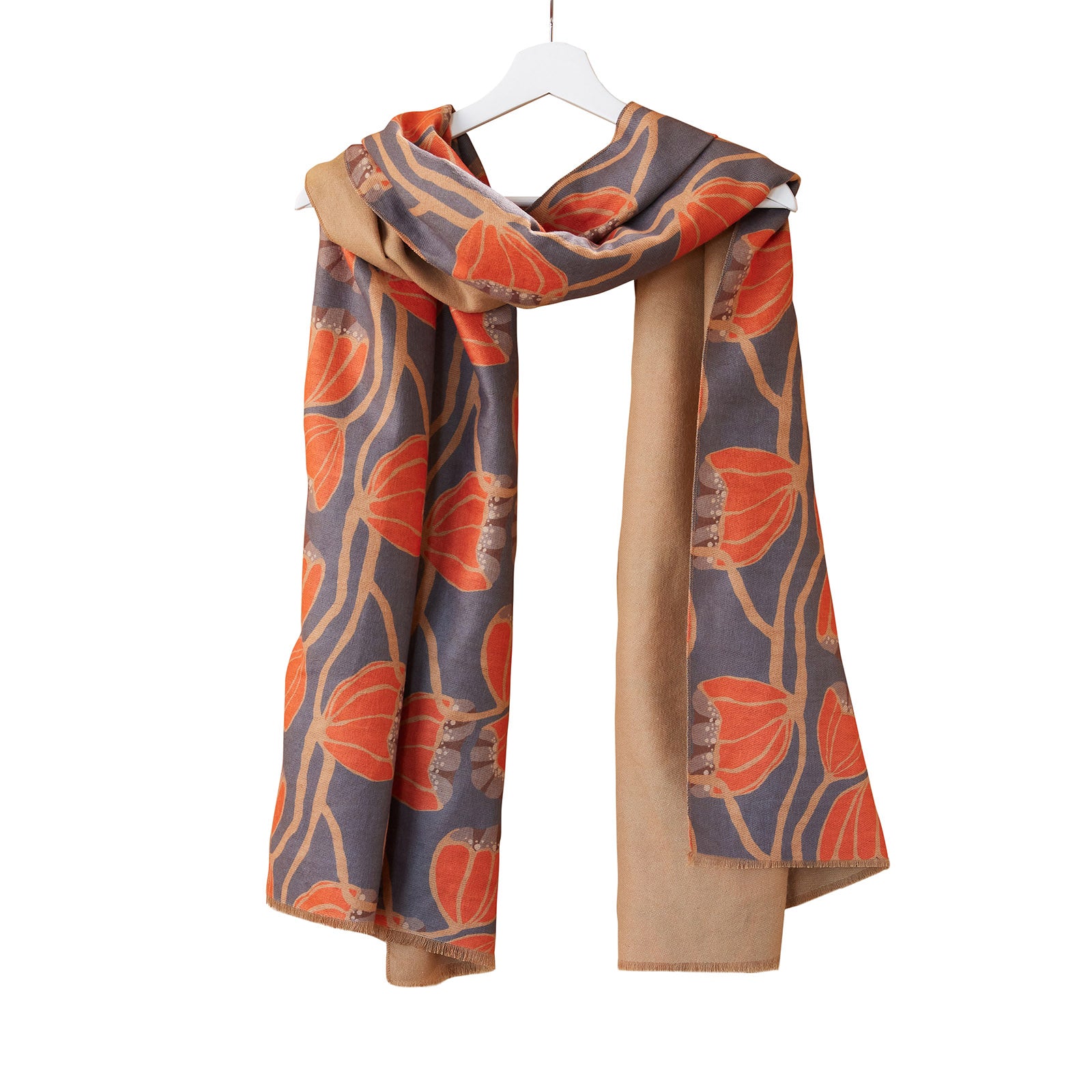 SILK SCARF PRINT REVERSIBLE TOP: RED