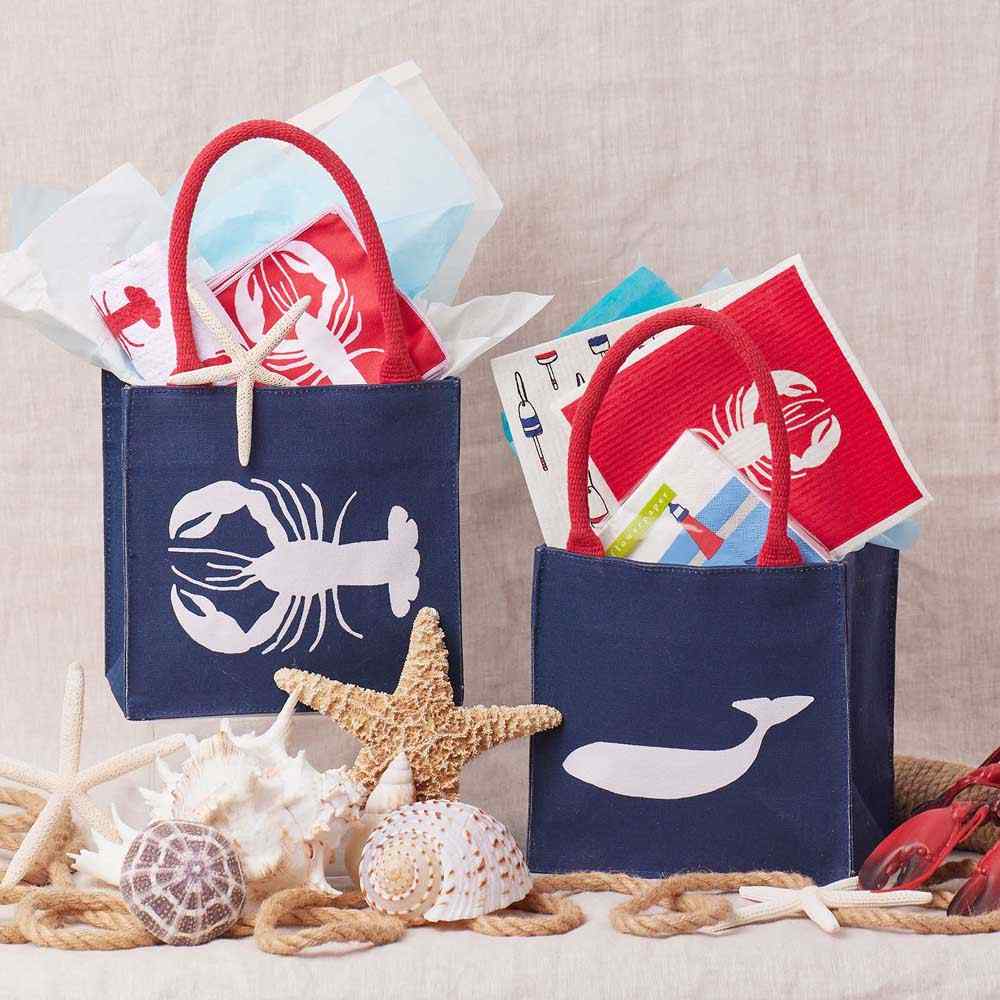 Lobster Navy Reusable Itsy Bitsy Gift Bag Gift Bag - rockflowerpaper