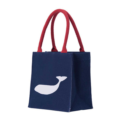 Whale Navy Reusable Itsy Bitsy Gift Bag Gift Bag - rockflowerpaper
