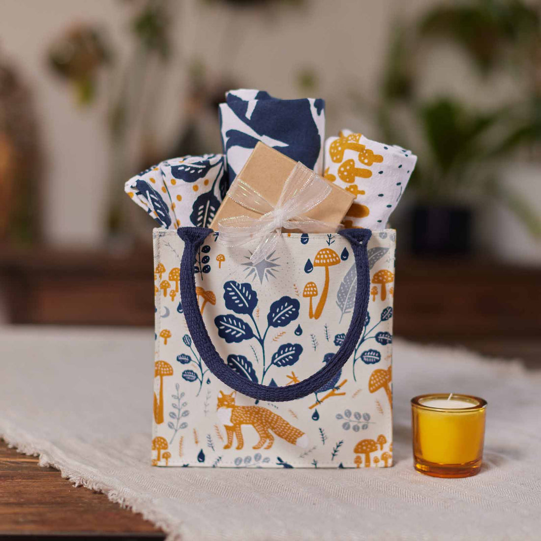 Fox and Feathers Reusable Itsy Bitsy Gift Bag Gift Bag - rockflowerpaper