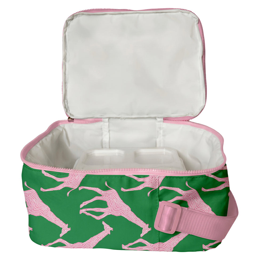 Giraffe Pink &amp; Green Lunch Tote