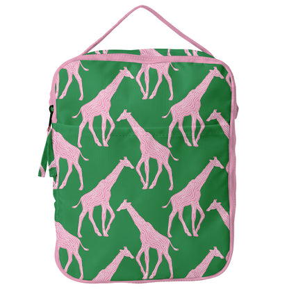 Giraffe Pink &amp; Green Lunch Tote