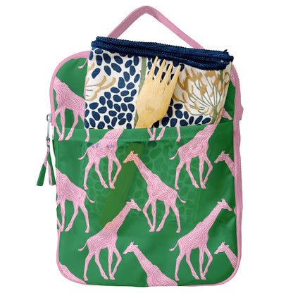 Giraffe Pink &amp; Green Lunch Tote