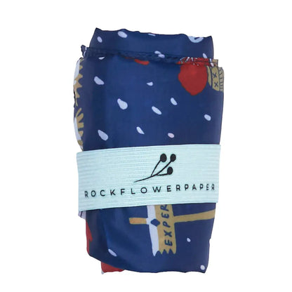 Nordic Ski Navy  blu Reusable Shopping Bag