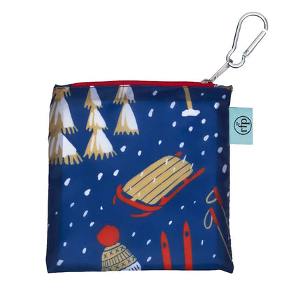 Nordic Ski Navy  blu Reusable Shopping Bag