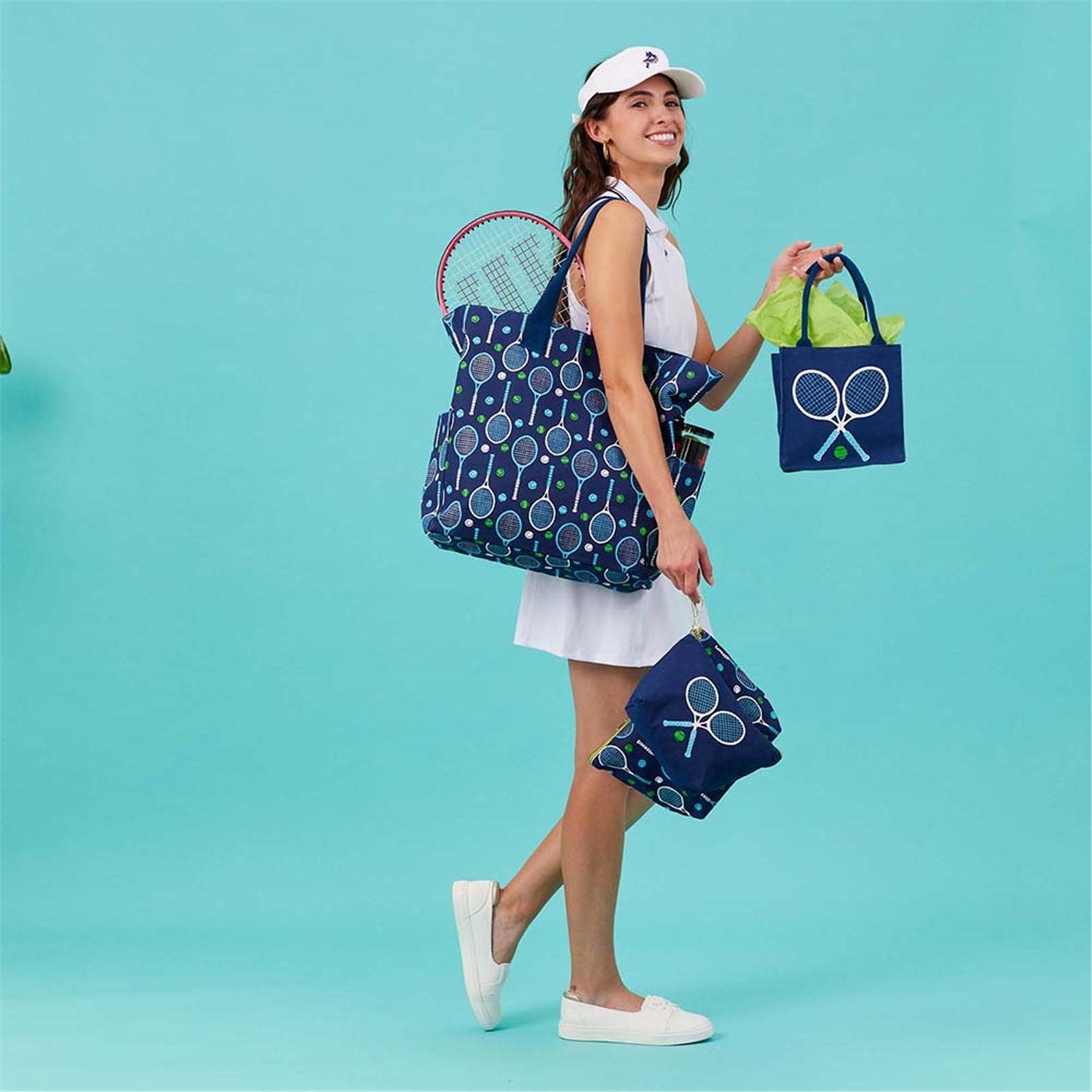 Tennis Navy Solo Pouch Medium POUCH - rockflowerpaper