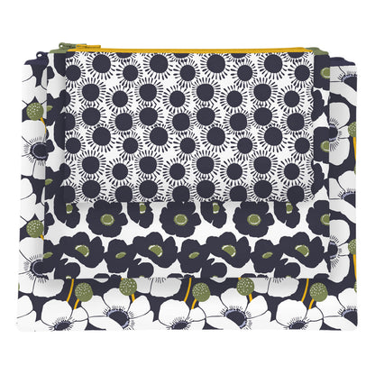 Windflower Flower Zip Pouch Trio(set 3)
