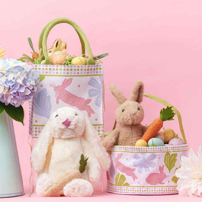 Rabbit Rabbit Canvas Easter Basket Gift Bag - rockflowerpaper