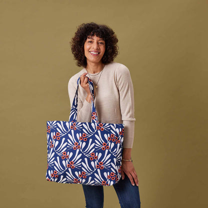 Francoise Navy Little Shopper Tote Bag Tote - rockflowerpaper