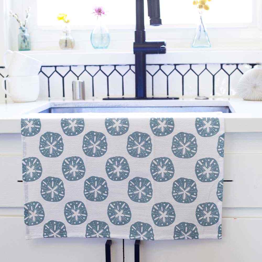 Blue Waves Cotton Kitchen Towels (Set of 3) Cotton Kitchen Towel - rockflowerpaper