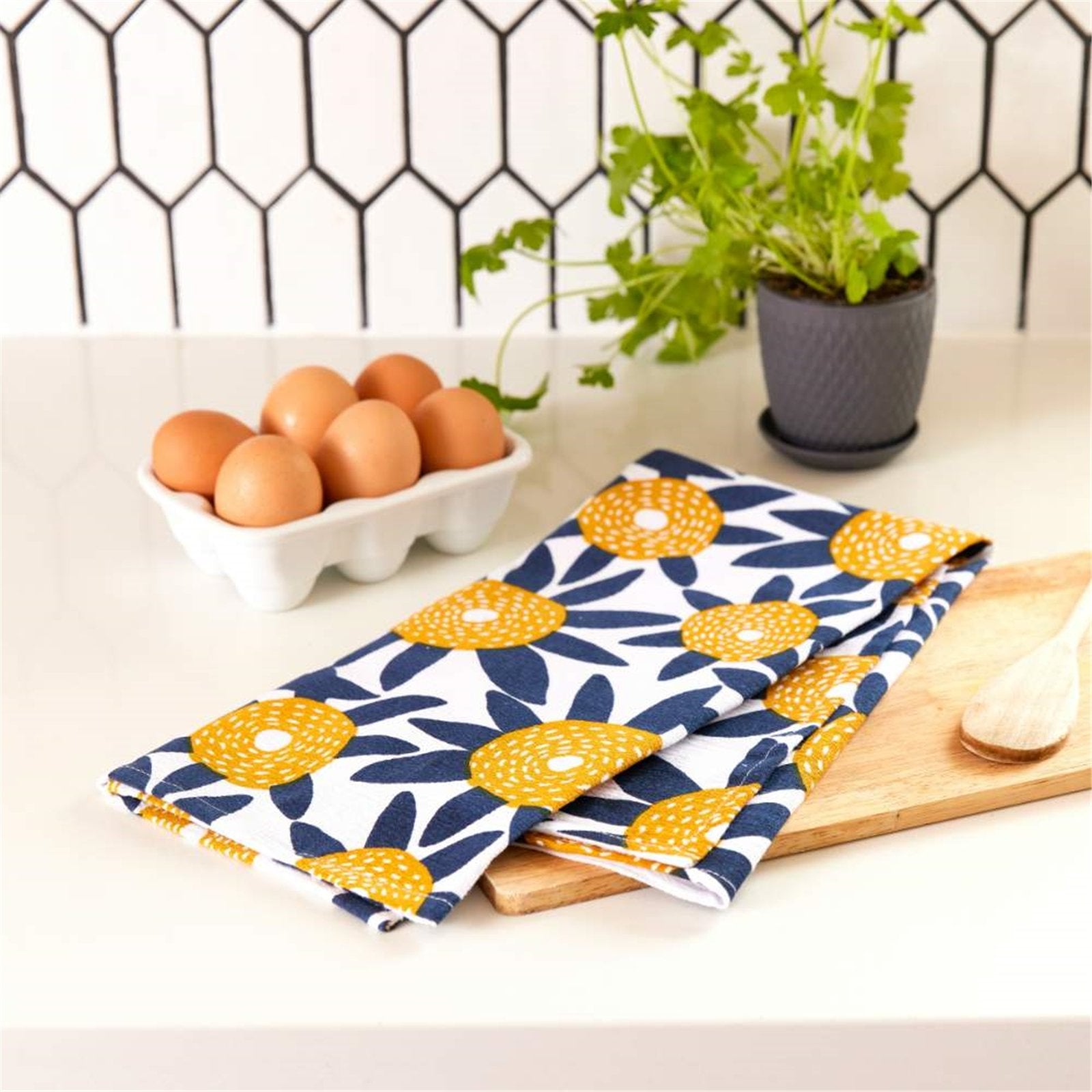 Field of Flowers Cotton Kitchen Towels (Set of 3) Cotton Kitchen Towel - rockflowerpaper