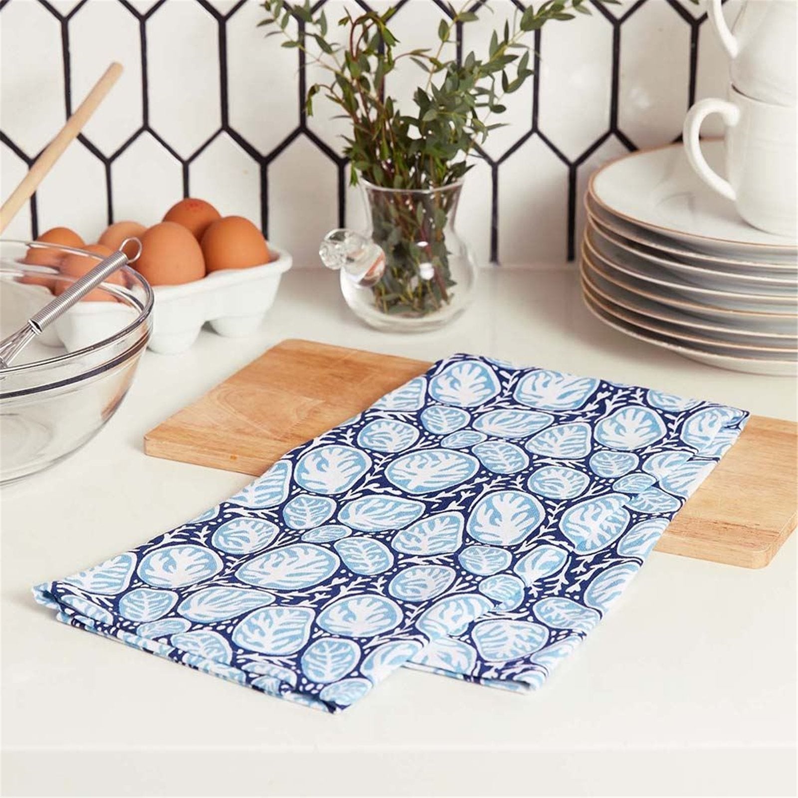 Sea Life Kitchen Cotton Towels (Set of 3) Cotton Kitchen Towel - rockflowerpaper