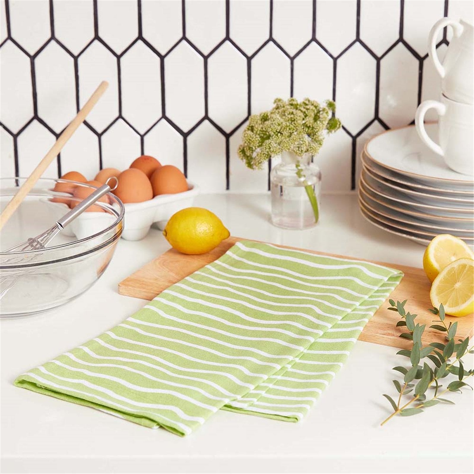 Limone Cotton Kitchen Towels (Set of 3) Cotton Kitchen Towel - rockflowerpaper